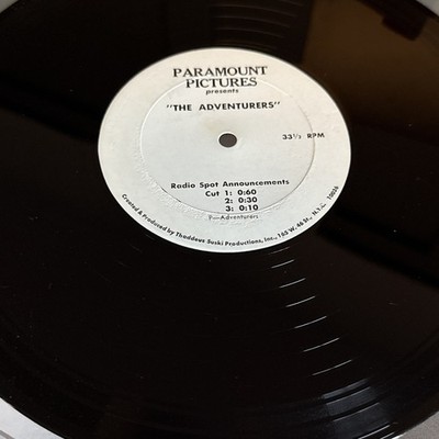 1970 MOVIE RADIO Promo THE ADVENTURERS - PARAMOUNT PICTURES 33 rpm NM