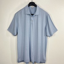 Peter Millar "Summer Comfort" Performance Polo Shirt Mens XL Blue Striped Golf