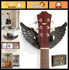 Rustic Cast Iron Guitar Wall Hanger, Decorative Music Room Hook for Acoustic, El