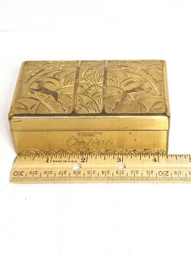 Vintage 1951 CERTINA EA Watch Box Art Deco Style Brass 4.25x2.5x1.5 - Picture 6 of 8