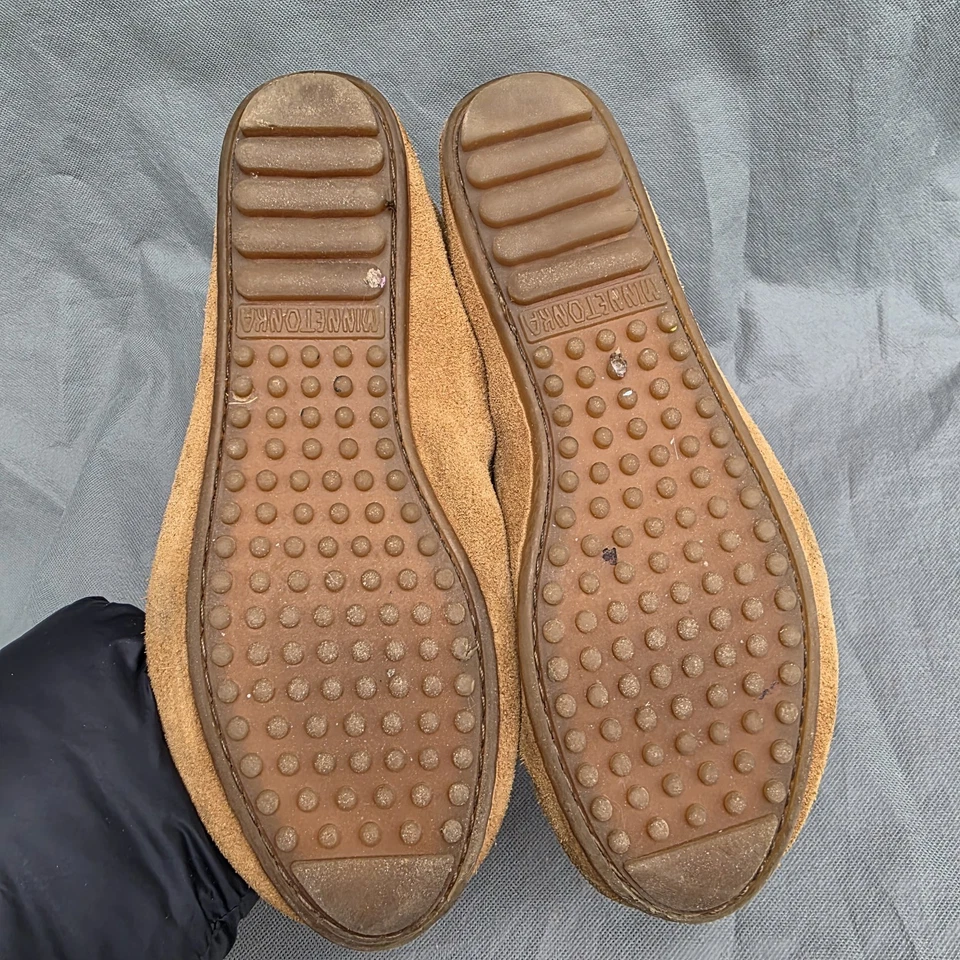 Zapatos Mocasines Minnetonka Marrón Gamuza Flecos Sin Cordones Para Mujer Talla 9 Foto 2 de 4