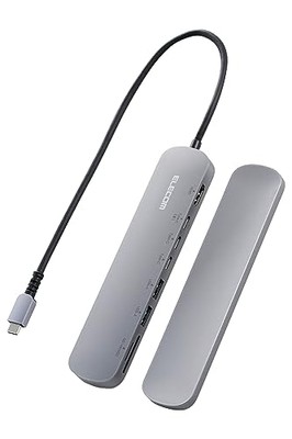 Elecom DST-C23SV/EC USB Typ-C Hub Dockingstation 8-in-1 mit festem Standfuß PD
