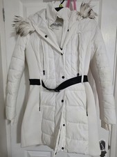 Michael Kors White Belted Down Coat.