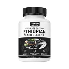 Ethiopian Black Seed Oil Softgels 4.64 Thymoquinone Gluten-Free, 60 Capsules