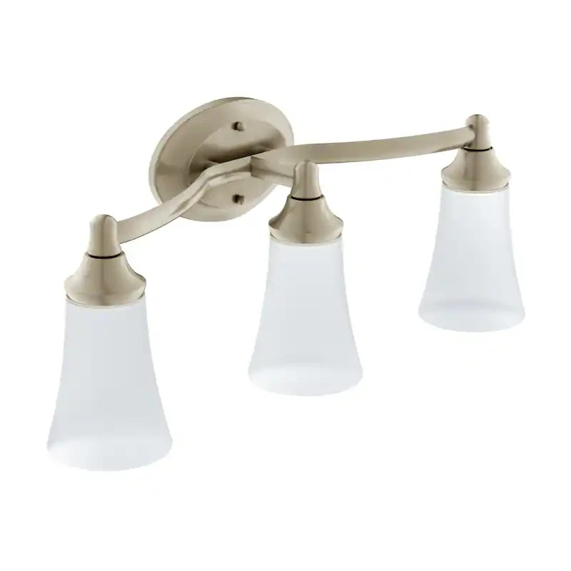 Moen Eva CHROME YB2863 3-Light Dual-Mount Bathroom Vanity Fixture Frosted Glass