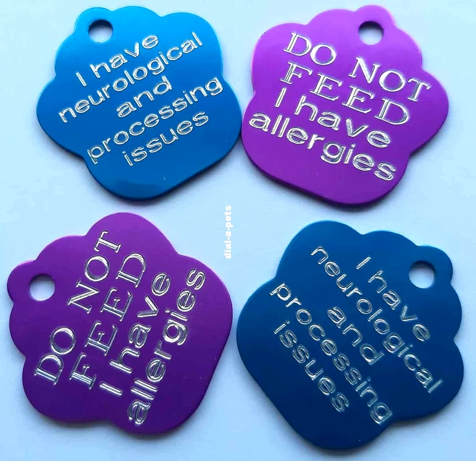 engraved PET id Disc Dog & Puppy Cat collar name TAG ✦ Personalised DISCS/charm! - Image 2 of 4