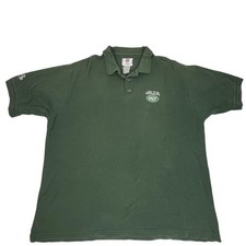 New York Jets Shirt Mens 2XL Green NFL Football Polo Short Sleeve Ribbed