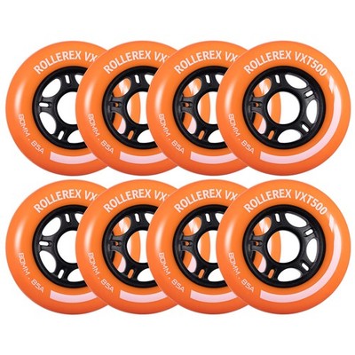 Rollerex VXT500 Inline Skate Wheels 8-PK 85A Durable Roller Blade 76mm