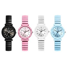 Women Teens Small Dial Quartz Watch Bohemia Elastic Stretch Band Bracelet