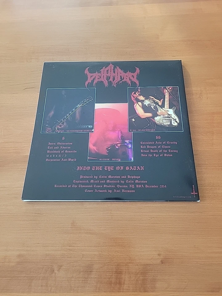 DEIPHAGO INTO THE EYE OF SATAN VINYL BLACK WAR DEATH METAL BLASPHEMY SARCOFAGO - Imagem 4 de 4