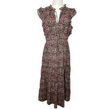 BB Dakota By Steve Madden Women s Chiffon Midi Dress Black Ditsy Floral XXL NWT