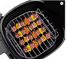 Outdoor grill set with skewers square air fryer grill steamer stainless steel ba