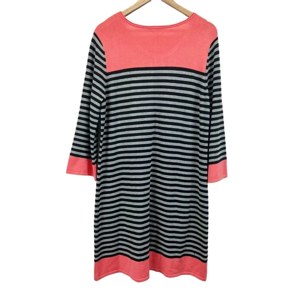Vestido Suéter Eliza J Para Mujer XL Cambio Bloques de Color Rayas Academia Acogedor Lagenlook Foto 2 de 4