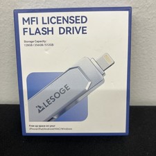 MFi Certified 128GB Flash Drive for iPhone iPad, Photo Stick for External
