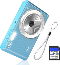 Digital Camera, FHD 4K 44MP Digital Camera for Teens Video Camera with 64GB SD C