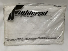 Vintage Fieldcrest Full Flat Sheet in Trousseau Lace Pattern Never Opened 