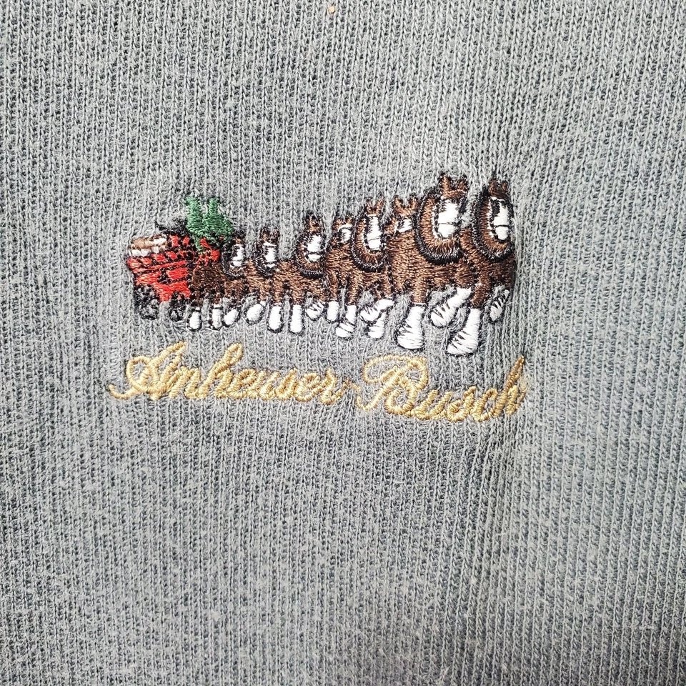 Field & Stream Anheuser Busch Clydesdale Polo Shirt Green Smoke XL Vintage Logo - Image 4 of 4