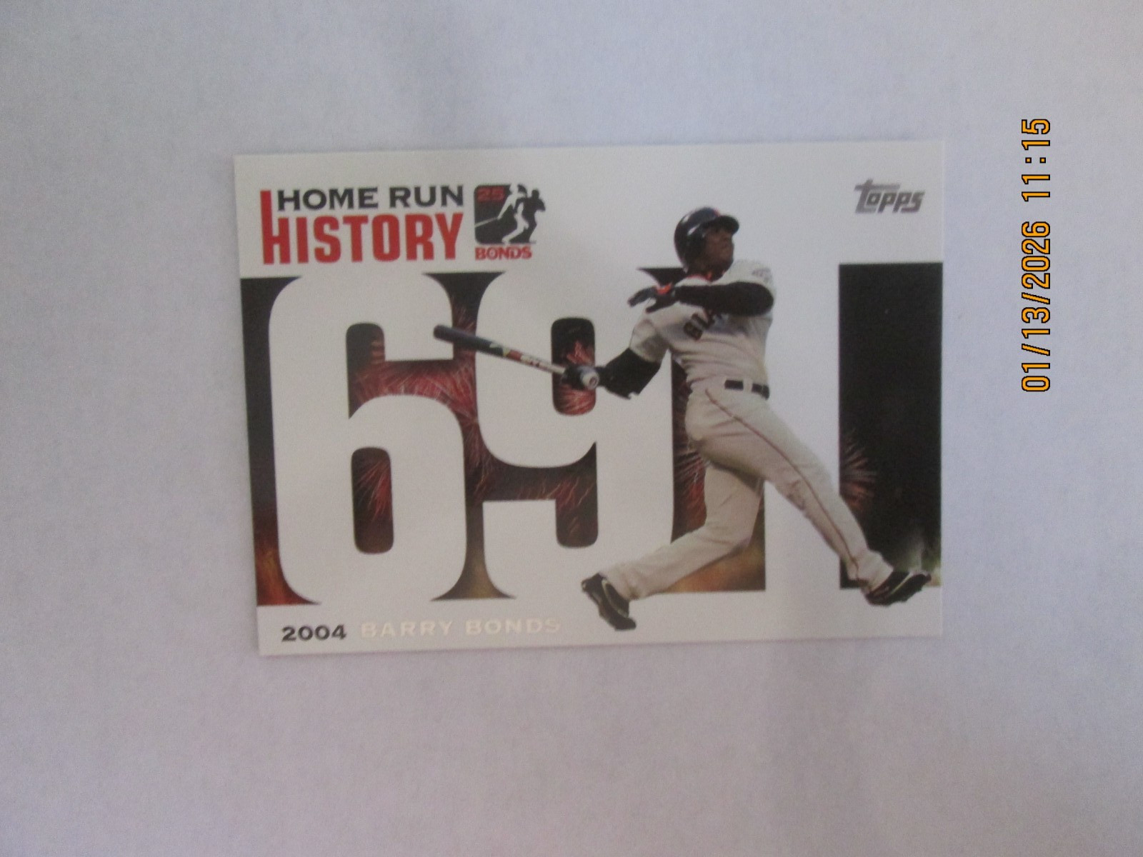 BARRY BONDS SAN FRANCISCO GIANTS 2006 TOPPS HOME RUN HISTORY 691 #BB691