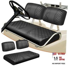 Staple On Golf Cart Front Seat Covers Black Diamonds PU Leather Seat Covers