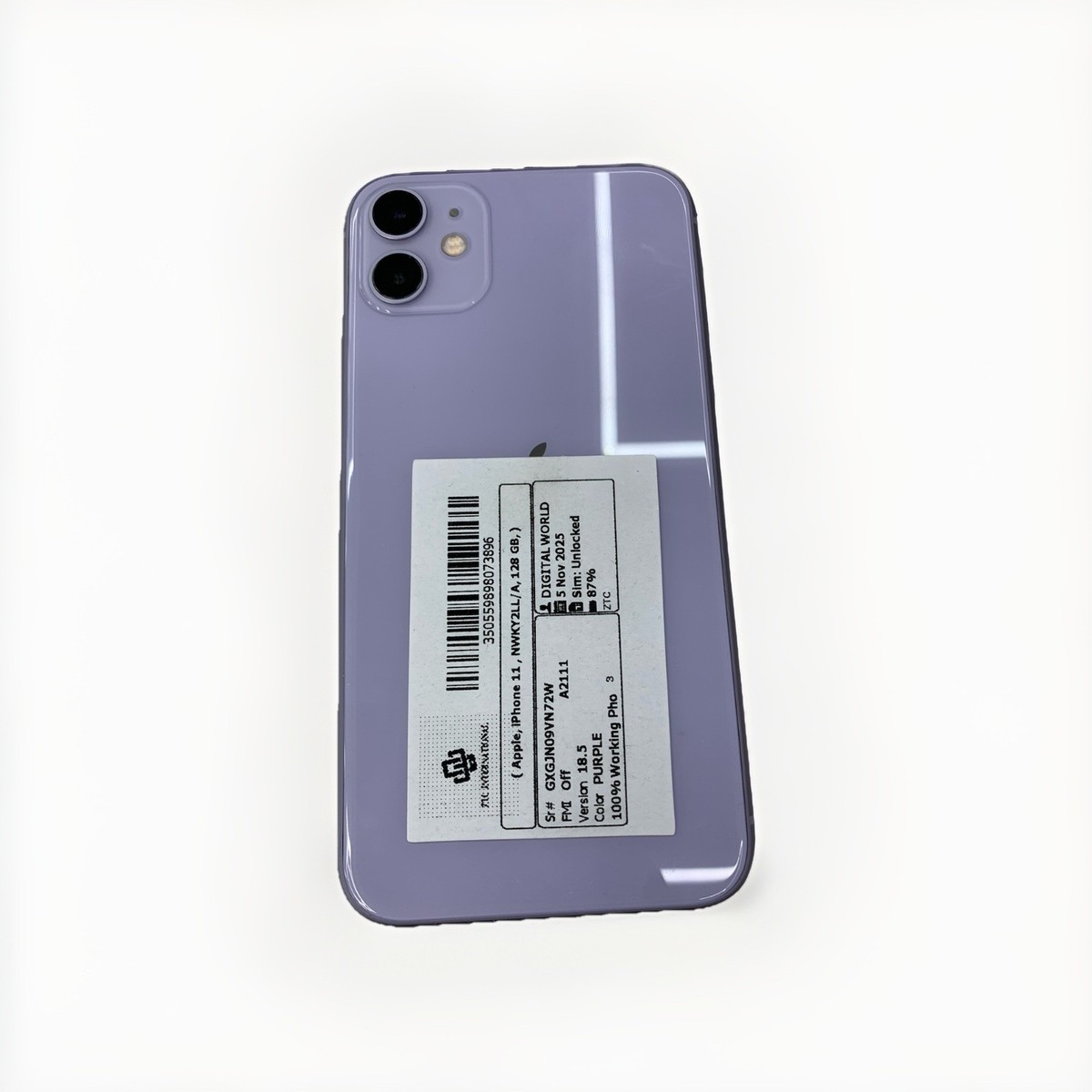 Apple iPhone 11 - 128GB - Purple (Unlocked) A2221 (CDMA + GSM) for