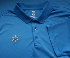 WALMART Spark Associate Employee Uniform Polo Shirt, Blue, Size Medium, NEW