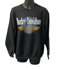 Harley Davidson Men's Retro Fleece Crewneck Sweatshirt Black 402947390