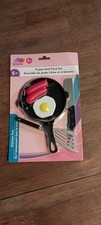 Kids Pretend to Play Kitchen Toy Set Plastic Frying Pan 9 pcs Breakfast