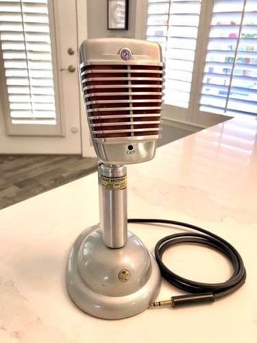 Shure Model 51S Microphone PTT A88A Tall Stand New R51 Mic Element - Tested