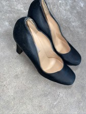 Vera Want Heels Black Satin 8M Italy 