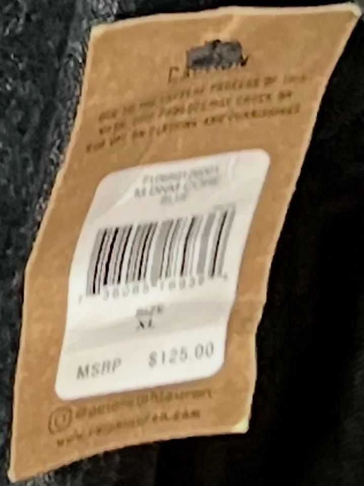 全新 RALPH LAUREN 男式 XL 深蓝色牛仔衬衫 - 原装。 125 美元-标签-豪华!! — 第 3/4 张图片