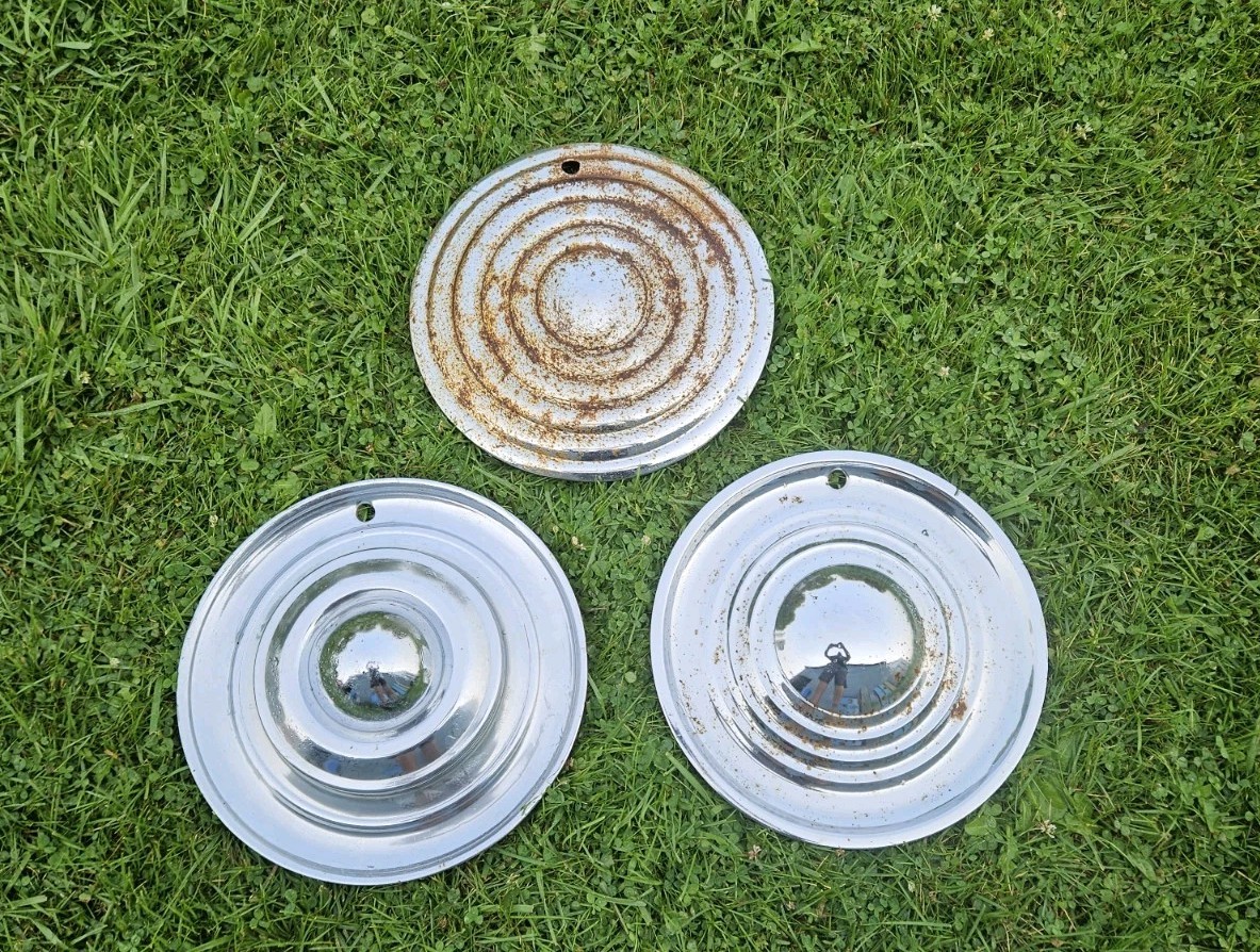 SELLING EACH Vintage 15" Aftermarket Ripple Hubcaps Wheel Covers Custom Hotrod