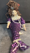 Katherine  s Collection Mermaid Purple sequin beanbag Wayne Kleski 16"in RARE 