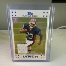 2007 Topps Marshawn Lynch #5 Rookie Relic Buffalo Bills NFL Football Card. rookie card picture
