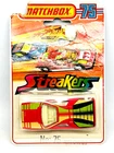 Matchbox Lesney Superfast "Streakers" 75 Alfa Carabo in red, yellow base, moc!