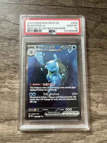 2023 POKEMON MEW EN-151 SPECIAL ILLUSTRATION RARE #200 BLASTOISE EX PSA 10