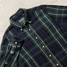 Gitman Bros Vintage Shirt Mens Medium Blue Green Black Watch Flannel USA Made