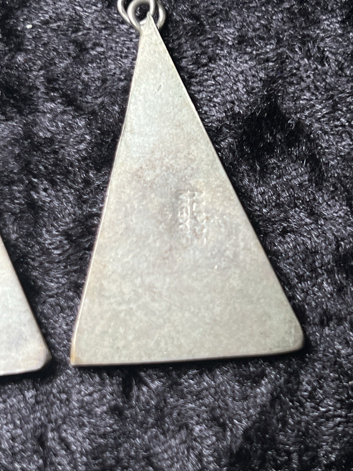 Abalone Shell Earrings Dangle Triangle Butterfly … - image 2