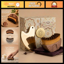 Lymphatic Drainage Facial Brush Set Gold Stainless Steel Gua Sha Tool