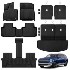 QINQINTU 2026 Palisade Floor Mats Only Fuel 7-Seat All Weather TPE Cargo Mat ...