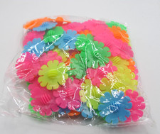 NEW LOT / BAG OF COLORFUL PLASTIC FLOWERS CRAFTS/SCRAPBOOKING 