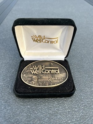 Vintage WILD WELL CONTROL Oil Field Belt Buckle - Solid Bronze - Limited Edition