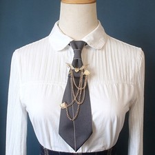 Damen Schleifen Krawatte Lolita Ties Accessoires Kette Preppy Retro Cosplay