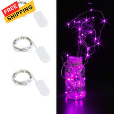 HDSHIMAO 3 Pack Fairy Lights Battery Operated 6.6ft 20 LED Mini String Purple