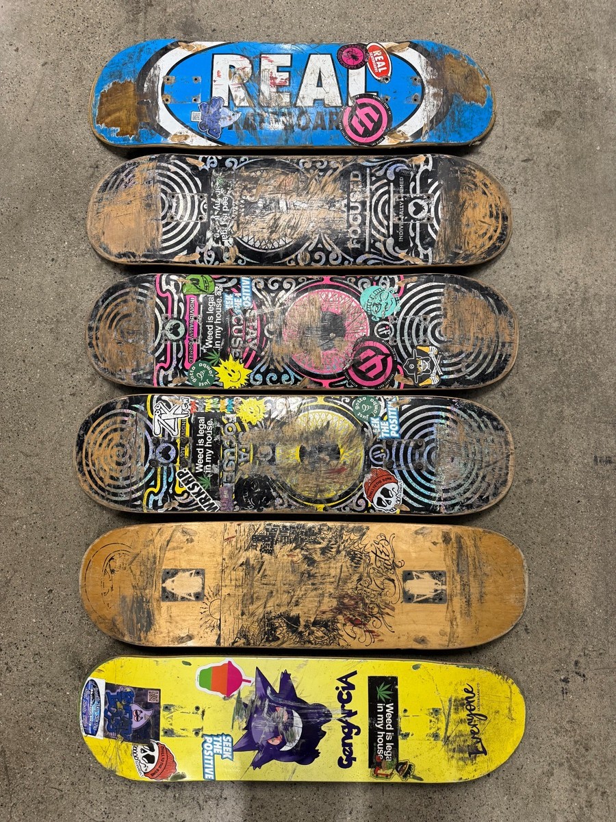 Lot Of 6 Used Skateboard Decks For DIY Art Project wood