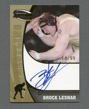 2009 Press Pass Fusion BROCK LESNAR UFC WWE Gold On Card Auto 14/99 Rookie SS-BL