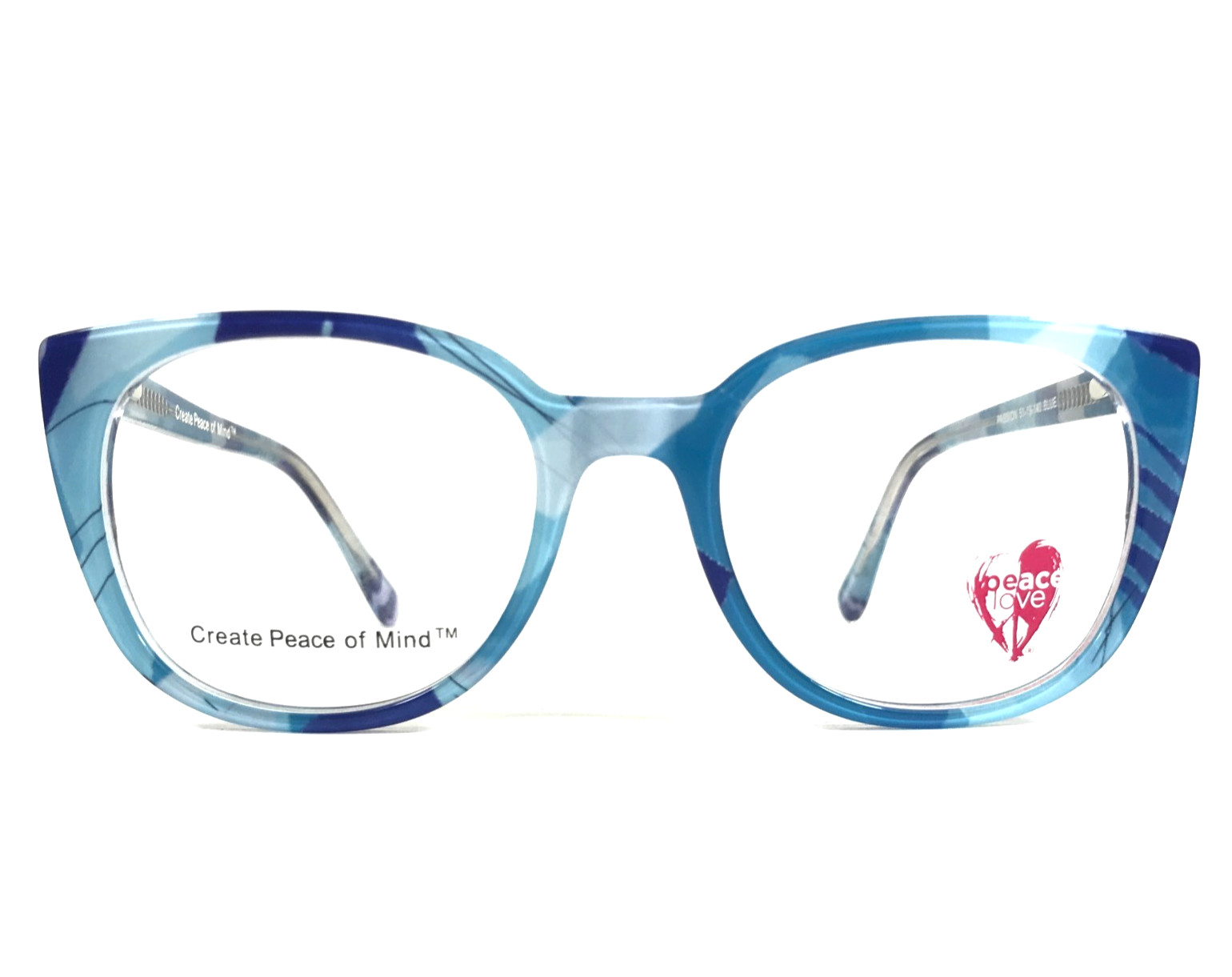 Peace Love Eyeglasses Frames PASSION BLUE Teal Crystal Square Full Rim 51-19-140 10990₽