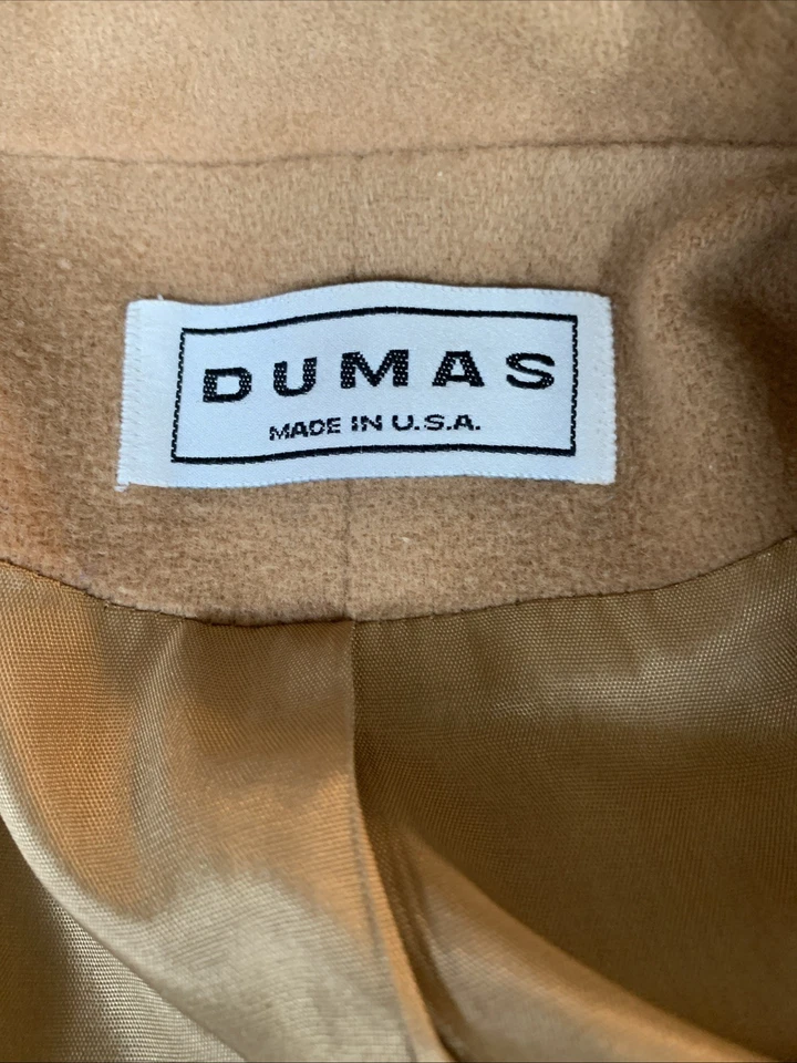 Chaqueta Blazer Mujer Vintage DUMAS Mezcla Cachemira 1 Botón Forrada Mediana Camel EE. UU. Foto 4 de 4