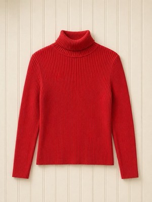 Dark Coral Gap Stretch Turtleneck Long Sleeve Sweater Top Women s Medium