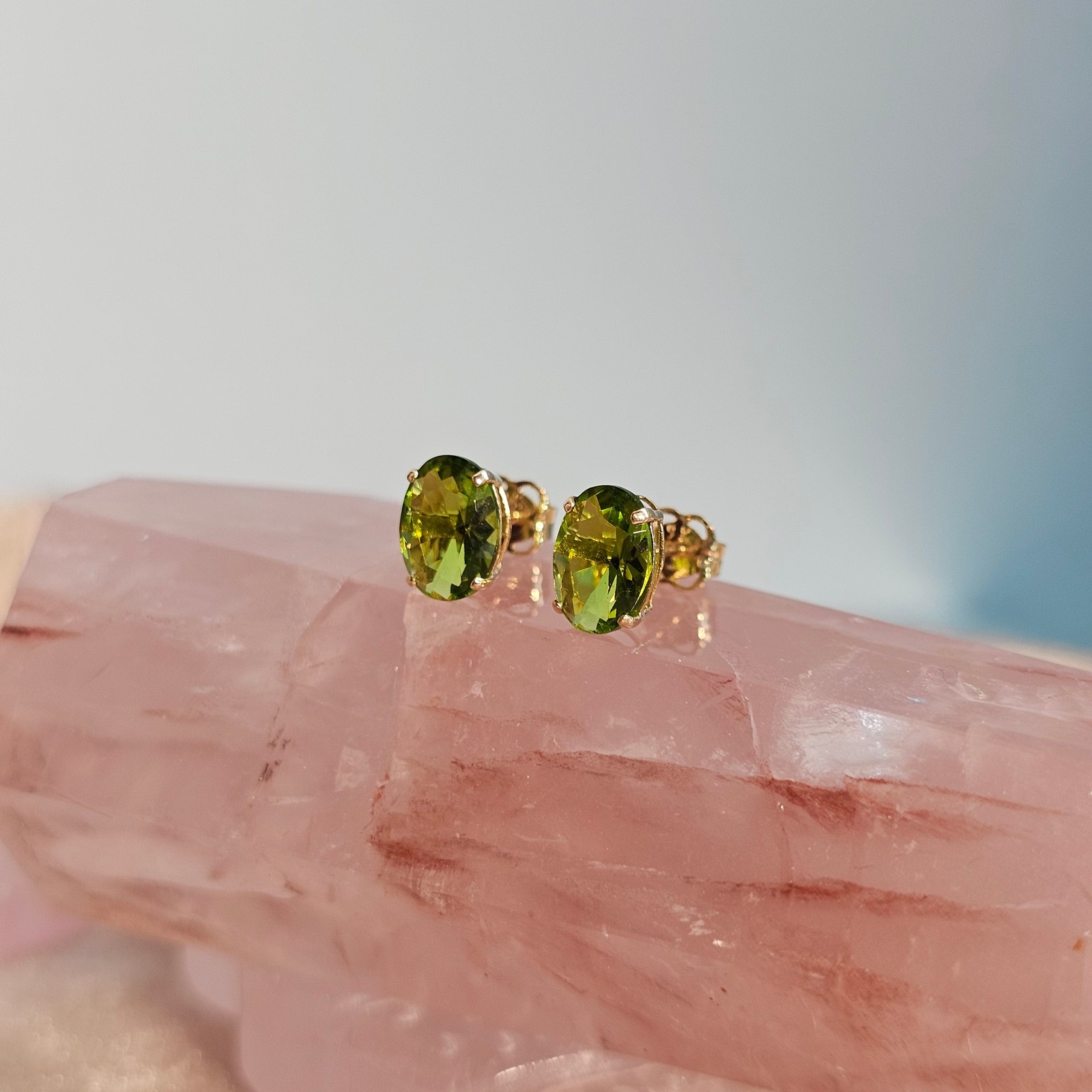 Large Solid 9ct Yellow Gold Solitaire Oval Perido… - image 7