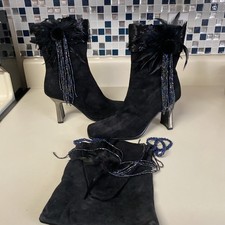 Andrea Jean Suede Boots With Oil Seed Bead An...